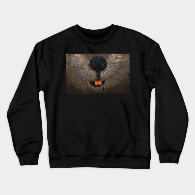 Muskrat Face Mask Crewneck Sweatshirt by KatieMorrisArt